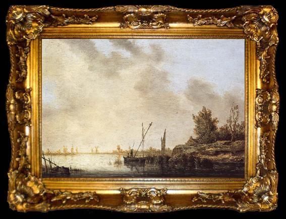 framed  Aelbert Cuyp A River Scene with Distant Windmills, ta009-2